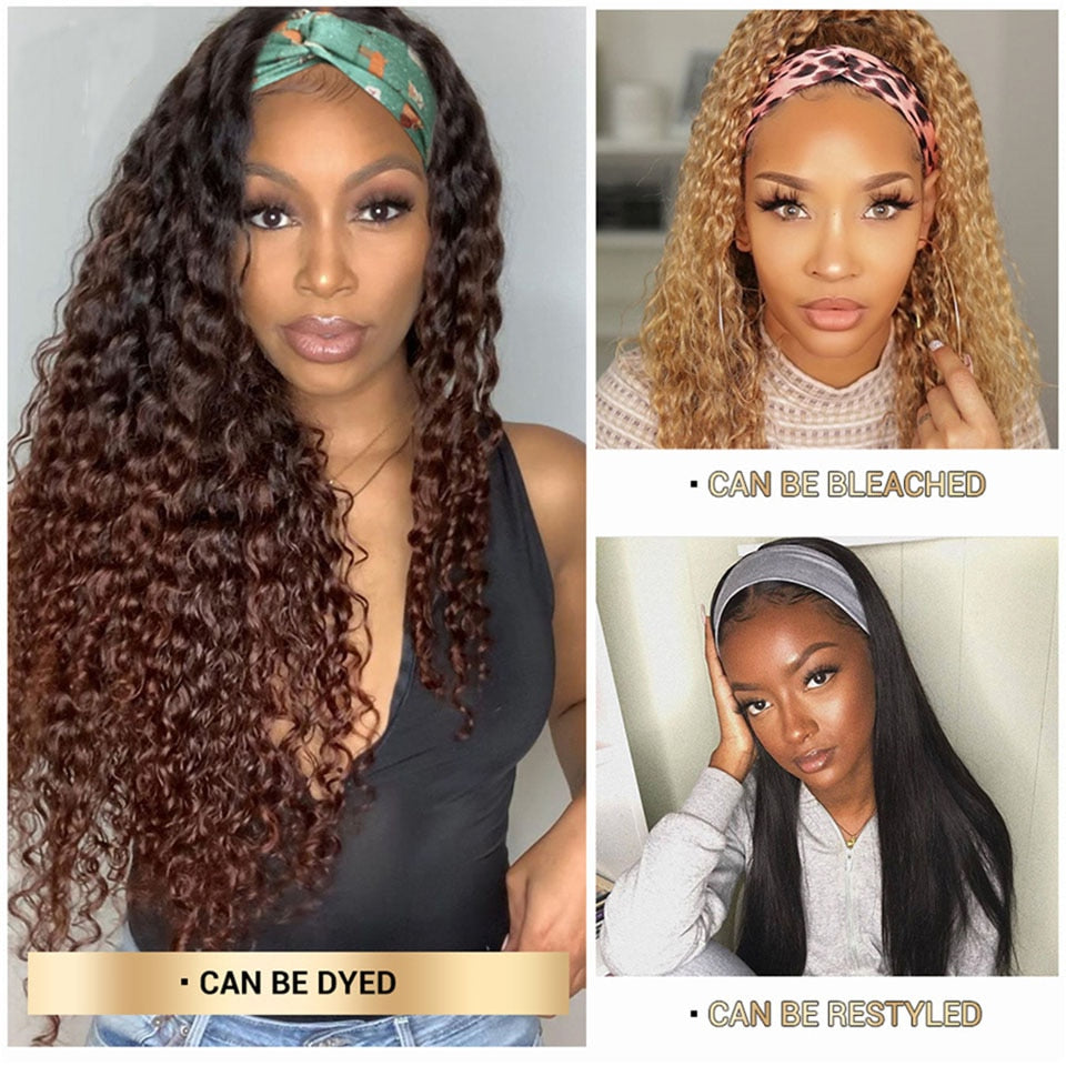 Brazilian Curly Hair Headband Wig