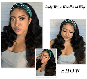 Body Wave Human Hair Headband Wig