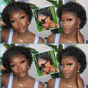 Short Curly Pixie Cut Lace Front Wig