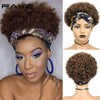 Brazilian Human Hair Afro Puff Headband Wig