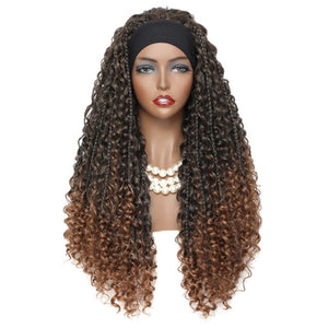 Bohemian Box Braid Headband Wig