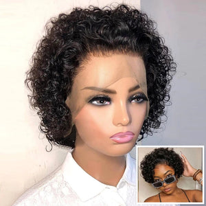 Short Curly Pixie Cut Lace Front Wig