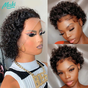 Short Curly Pixie Cut Lace Front Wig