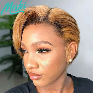 Lace Front Pixie Cut Wig Light Brown Oh Weave