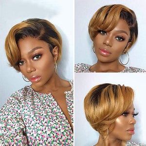 Lace Front Pixie Cut Wig Light Brown