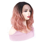 Short Synthetic Pink Lace Front Wig