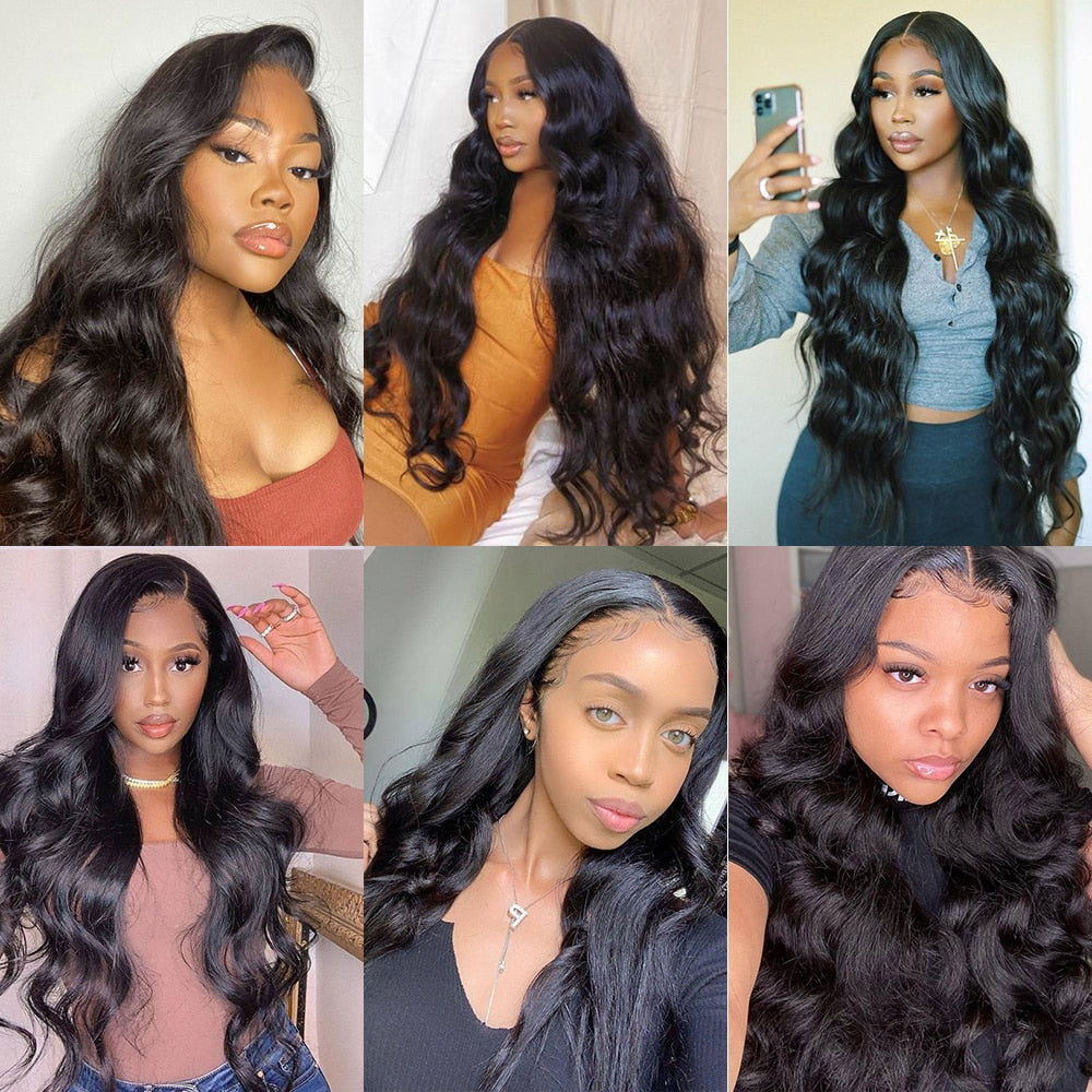 Body Wave Human Hair Pre Plucked With Baby Hair Brazilian Remy 13x4 Hd Lace Frontal Wigs