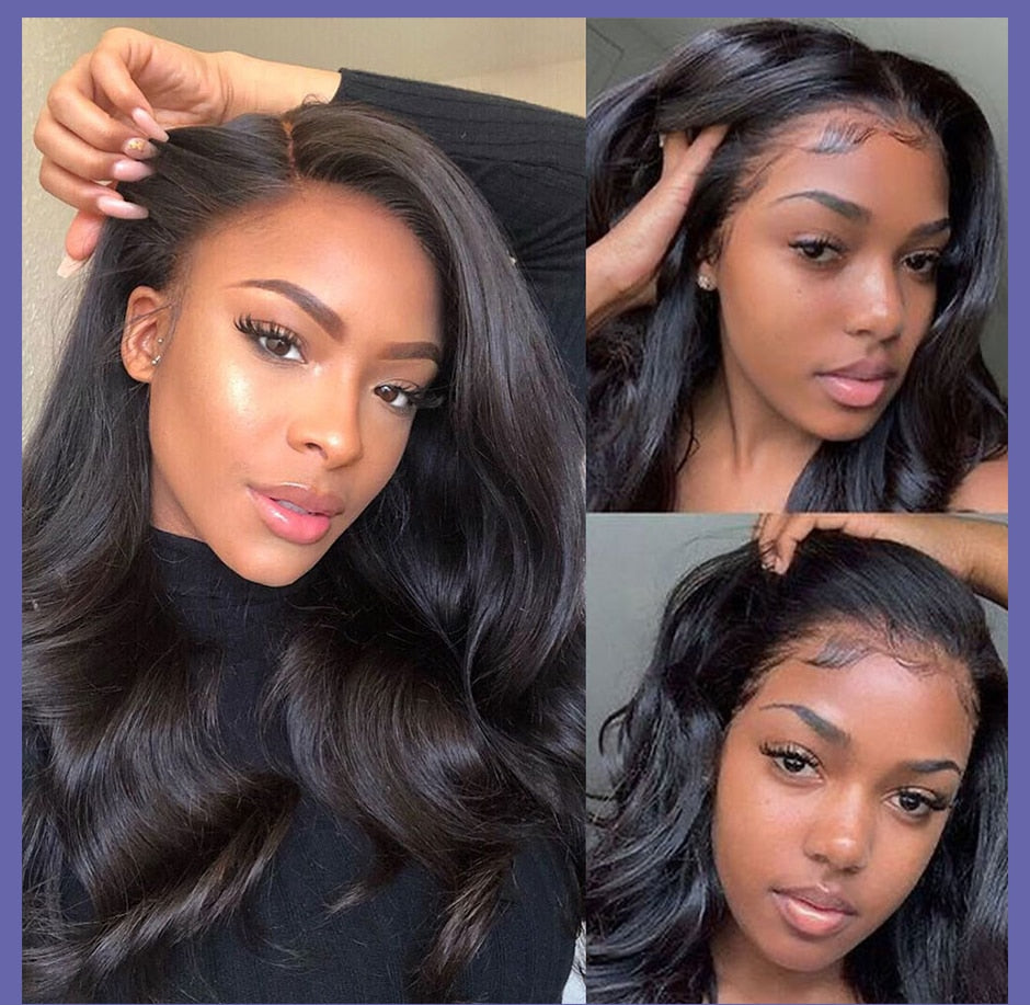 Body Wave Human Hair Pre Plucked With Baby Hair Brazilian Remy 13x4 Hd Lace Frontal Wigs