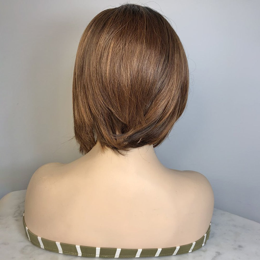 Short Straight Synthetic Lace Front Wig